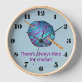 かぎ針と糸で編む時間が常にある 壁時計 (正面)