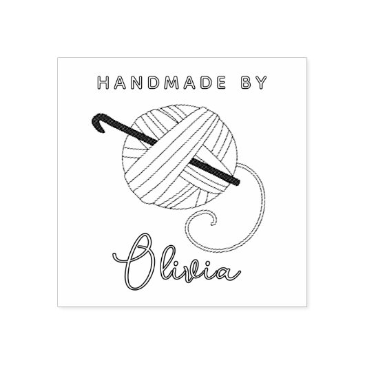 かぎ針と糸の多目的縫製 ラバースタンプ (インプリント)