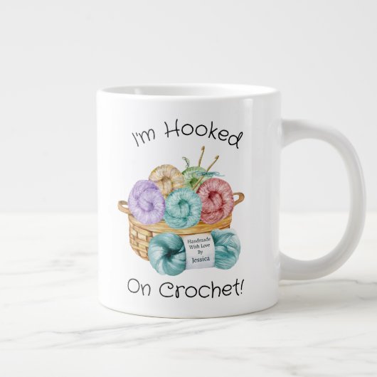 かぎ針の巨大なコパーソナライズされたーヒーマグに夢中になっている ジャンボコーヒーマグカップ (右)