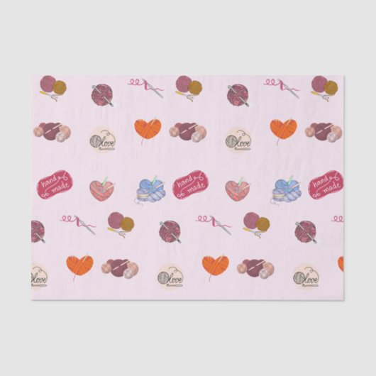 かぎ針の恋人の糸のボールとかぎ針 薄葉紙 (正面)