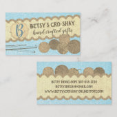 かぎ針の手引き糸はみすぼらしいシック 名刺 (正面/裏面)