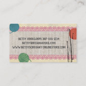 かぎ針の手引き糸はみすぼらしいシック 名刺 (裏面)