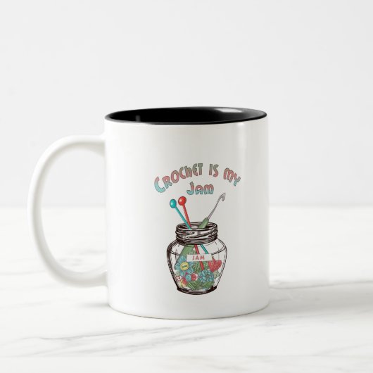 かぎ針は私のジャムだ ツートーンマグカップ (左)