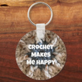 かぎ針は私を幸せなクラフター手作り糸 キーホルダー (正面)