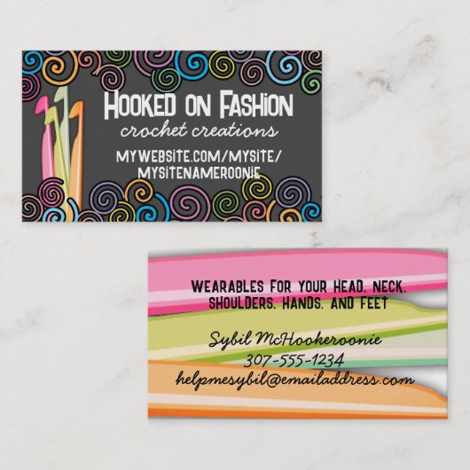 かぎ針カラフル糸の名刺 名刺 (正面/裏面)