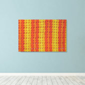 かぎ針パターン – オレンジ色の貝殻 キャンバスプリント (インサイチュ (ウッドフロア))