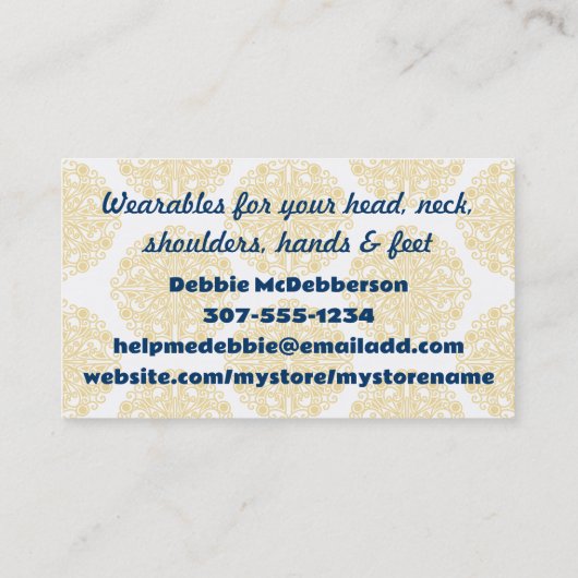 かぎ針ヤーンエレファントウールマンモスカード 名刺 (裏面)