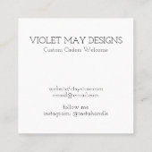 かぎ針及び恋の手作り糸バッジ スクエア名刺 (裏面)