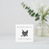 かぎ針及び糸ハート手作りラヴ スクエア名刺 (スタンド正面)