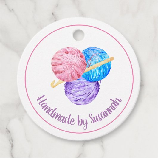 かぎ針及び糸手作りクラフトラベル フェイバータグ (正面)