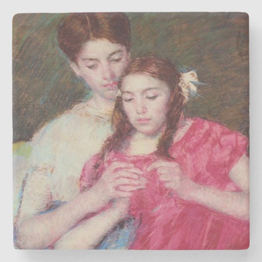 かぎ針師のレッスン(姉妹2人) ストーンコースター (正面)