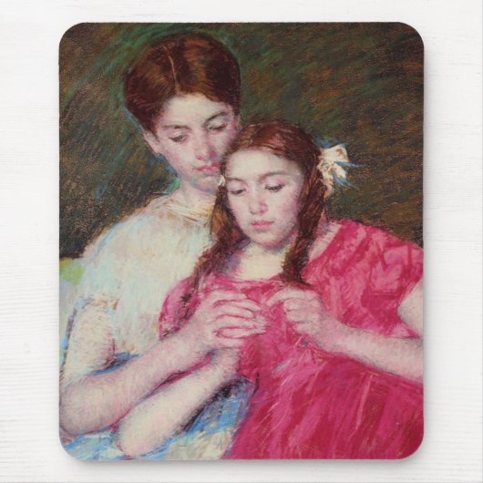 かぎ針師のレッスン（姉妹2人） マウスパッド (正面)