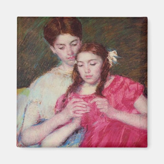 かぎ針師のレッスン（姉妹2人） マグネット (正面)