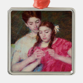 かぎ針師のレッスン（姉妹2人） メタルオーナメント