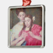 かぎ針師のレッスン（姉妹2人） メタルオーナメント (左)