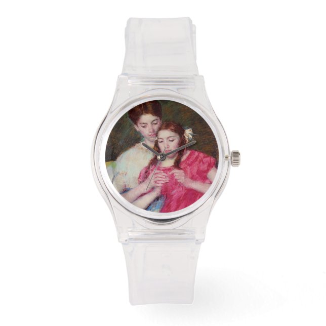 かぎ針師のレッスン（姉妹2人） 腕時計 (正面)