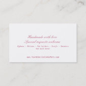 かぎ針編みおよび編むカスタマイズ可能な名刺 名刺 (裏面)