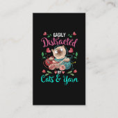 かぎ針編みのおもしろい女性猫と糸 名刺 (正面)