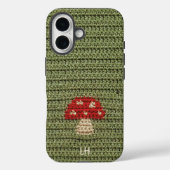 かぎ針編みのかわいいキノコの糸で作ったカスタム名前イニシャル Case-Mate iPhoneケース (裏面)