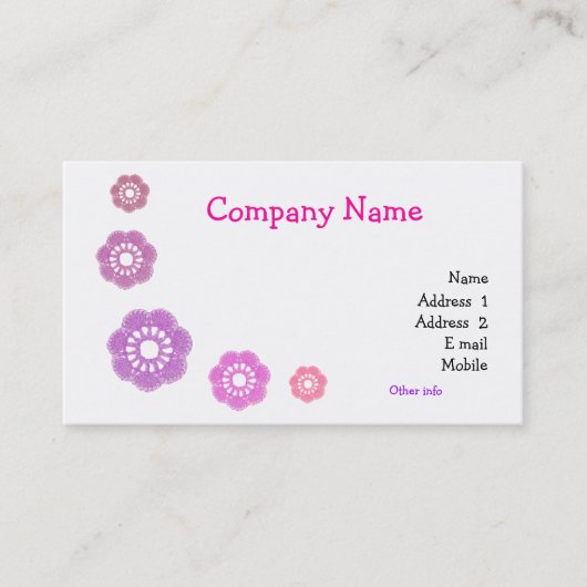 かぎ針編みのシンプルな名刺 名刺 (正面)