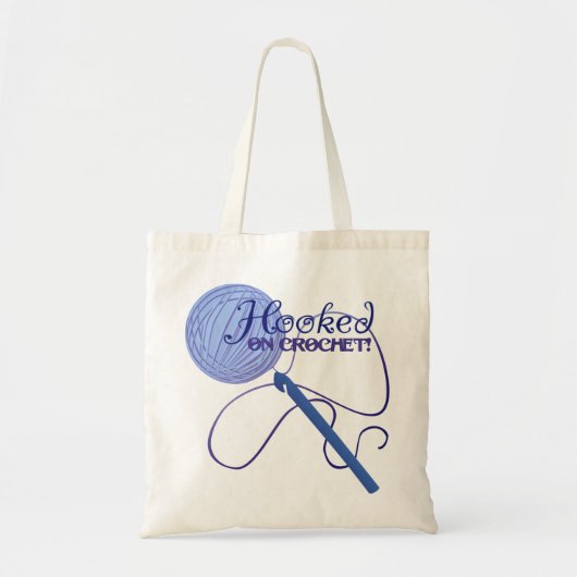 かぎ針編みのトートバックで引っ掛けられる トートバッグ (正面)