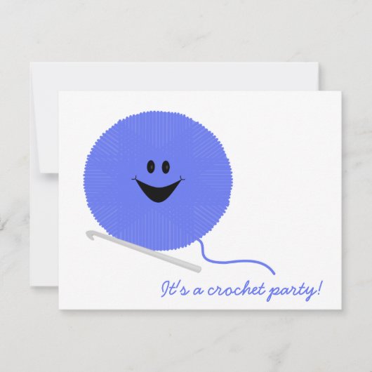 かぎ針編みのパーティの招待状 招待状 (正面)