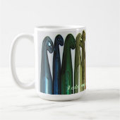 かぎ針編みのマグが付いている私の世界を着色して下さい コーヒーマグカップ (左)