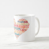 かぎ針編みの単語の雲 コーヒーマグカップ (正面右)