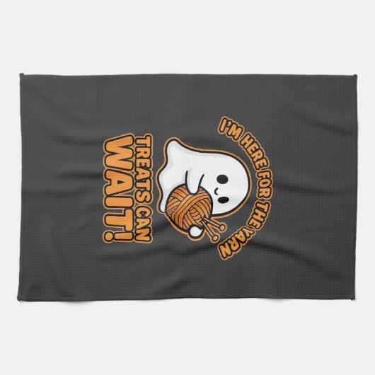 かぎ針編みの幽霊の毛糸のハロウィンデザイン キッチンタオル (横)