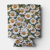 かぎ針編みの白いデイジー 春の野の花 缶クーラー (裏面)