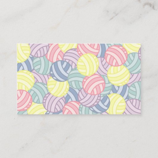 かぎ針編みの糸玉と籠 名刺 (裏面)