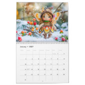 かぎ針編みの花の妖精カレンダー - 季節の賢者 カレンダー (1月 2027)