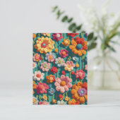 かぎ針編みの花 ポストカード (スタンド正面)