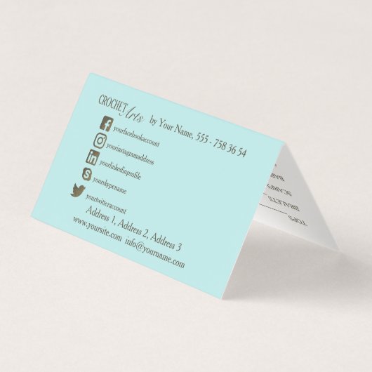 かぎ針編みの芸術-名刺 名刺 (裏面)