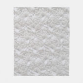 かぎ針編みの貝ステッチヤーンの灰色及び白 フリースブランケット (正面)