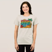 かぎ針編みの陽気な犬 私の好きな夏 トライブレンドTシャツ (正面全面)