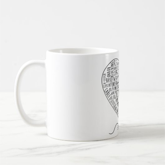 かぎ針編みはマグを言い表わします コーヒーマグカップ (左)