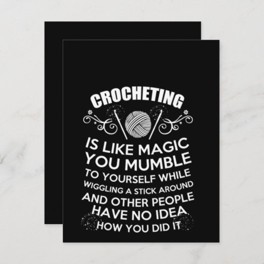 かぎ針編みはミャミャ魔法のよう サンキューカード (正面/裏面)