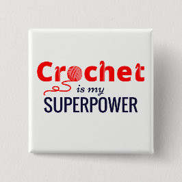 かぎ針編みは赤の私の超出力です 缶バッジ