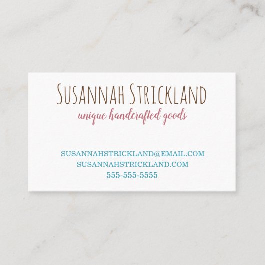 かぎ針編みまたはニットのためのおもしろいの多彩なヤーン 名刺 (正面)