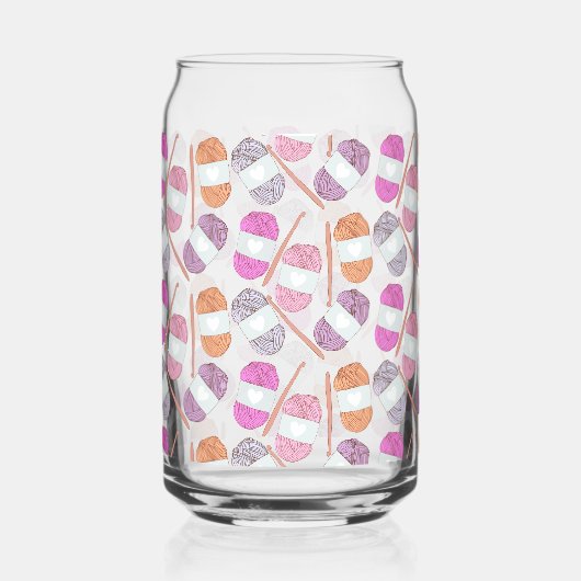 かぎ針編みクラフトヤーン ガラス缶 (正面)