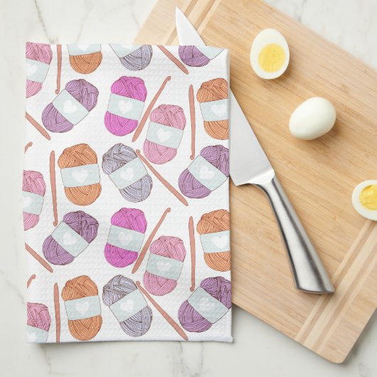 かぎ針編みクラフトヤーン キッチンタオル (四つ折り)