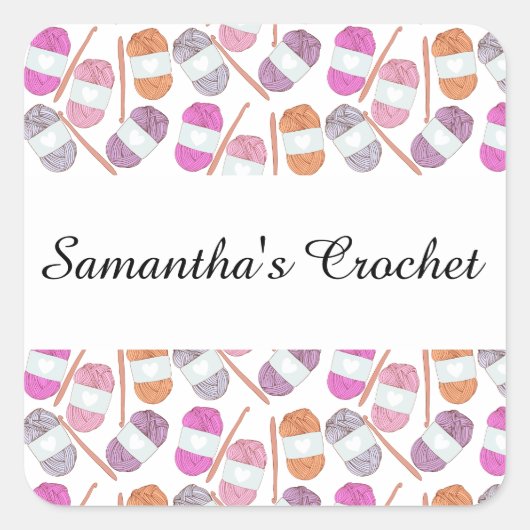 かぎ針編みクラフトヤーン スクエアシール (正面)