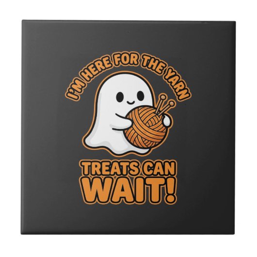 かぎ針編みゴーストヤーンハロウィンデザイン タイル (正面)