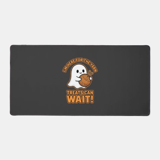 かぎ針編みゴーストヤーンハロウィンデザイン デスクマット (正面)