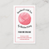 かぎ針編みピンク糸手作り機 名刺 (正面)