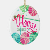 かぎ針編みホックのメリークリスマスヤーンの木のオーナメント セラミックオーナメント (右)