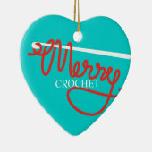 かぎ針編みホックのメリークリスマスヤーンの木のオーナメント セラミックオーナメント (右)