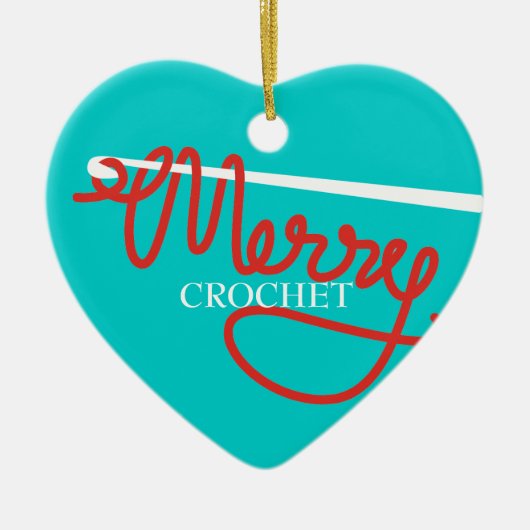 かぎ針編みホックのメリークリスマスヤーンの木のオーナメント セラミックオーナメント (正面)