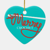 かぎ針編みホックのメリークリスマスヤーンの木のオーナメント セラミックオーナメント (裏面)